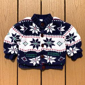 BEAUTIFUL BABY GAP ARGYLE LINED SWEATER JACKET INFANT TODDLER SIZE 12-18 MONTHS